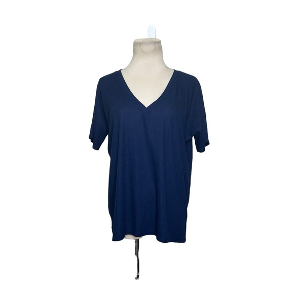 Forever 21 blue v neck short sleeves knit top size Small - Picture 6 of 6